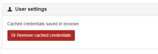 Remove cached credentials